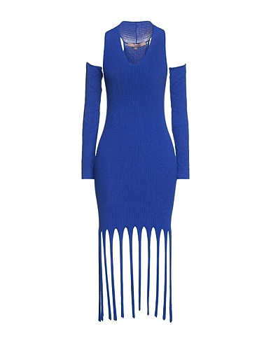 BABYLON Midi dress Bright blue 72% Viscose, 28% Polyester
