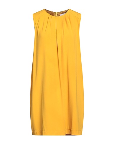 ANNIE P. Vestito corto Giallo ocra 90% Poliestere, 10% Elastan