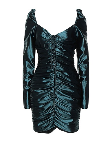 FOREVER UNIQUE Vestito corto Verde petrolio 90% Poliestere, 10% Elastan