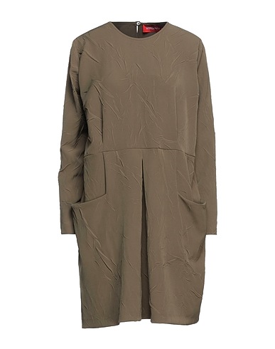 VIRGINIA BIZZI Vestito corto Verde militare 89% Poliestere, 11% Fibre elastiche