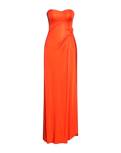 AMEN Long dress Orange 100% Viscose, Brass, Glass