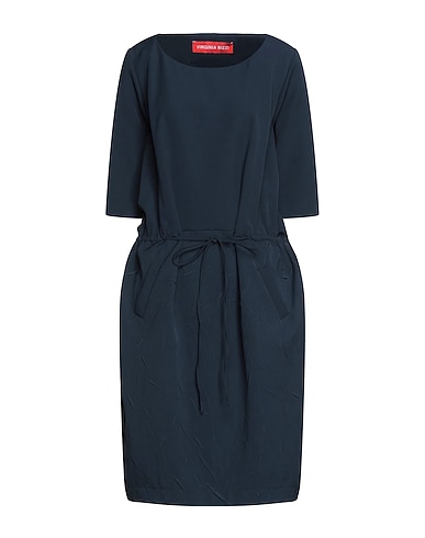 VIRGINIA BIZZI Midi dress Midnight blue 89% Polyester, 11% Elastic fibres