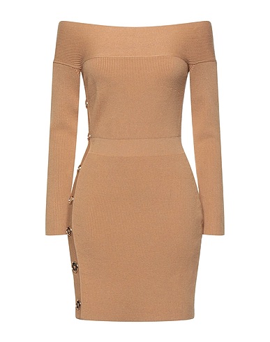 ELISABETTA FRANCHI Short dress Camel 70% Viscose, 30% Polyester