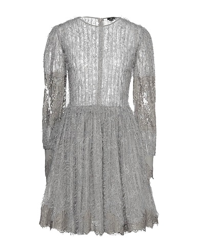 ELISABETTA FRANCHI Minivestido Gris 100% Poliéster, Algodón, Poliamida