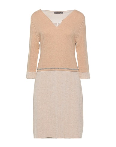 D.EXTERIOR Short dress Sand 29% Polyamide, 26% Viscose, 26% Cashmere, 17% Wool, 2% Elastane