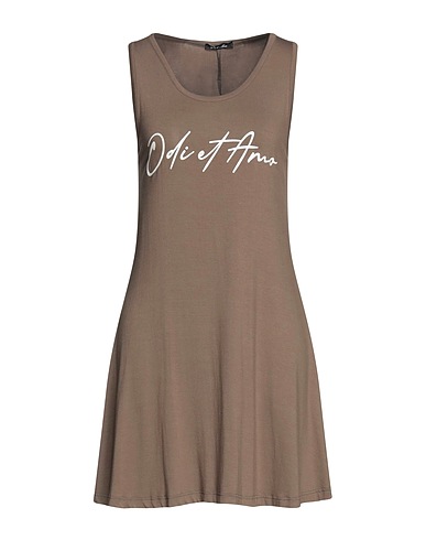 ODI ET AMO Short dress Khaki 100% Cotton
