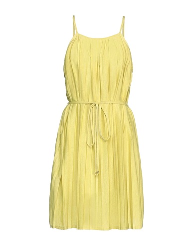 TWINSET Vestito corto Verde lime 50% Poliestere, 25% Cotone, 25% Fibra di metallo