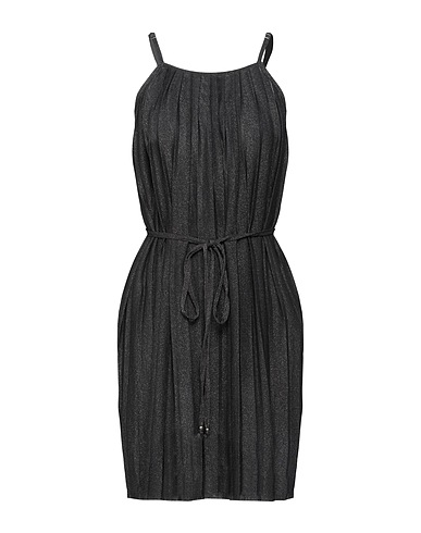 TWINSET Pleated dress Charcoal 50% Polyester, 25% Cotton, 25% Metallic fiber