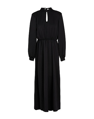 8 by YOOX Long dress MAXI SCARF DRESS Black 100% Polyester