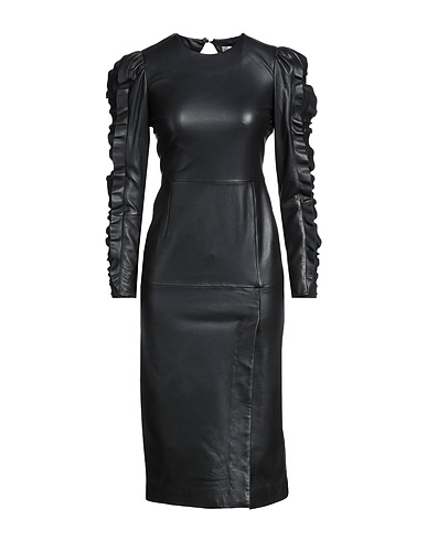 REDValentino Robe fourreau Noir 100% Cuir d'agneau