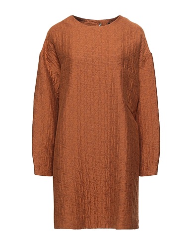OTTOD'AME Kurzes Kleid Braun 72% Baumwolle, 28% Polyester