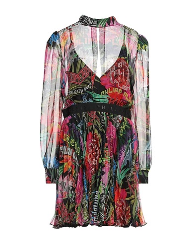 PHILIPP PLEIN Pleated dress Fuchsia 100% Polyester