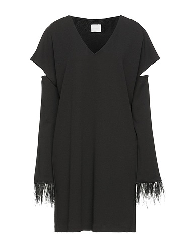 MERCI ITALIA Short dress Black 95% Polyester, 5% Elastane