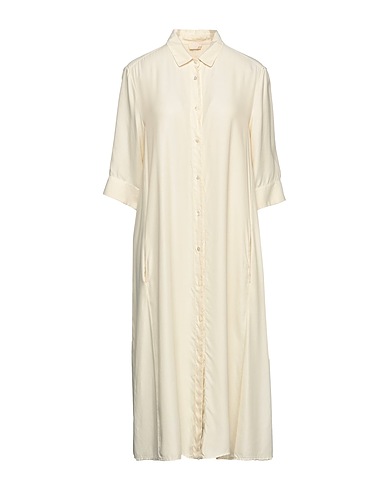 HER SHIRT HER DRESS Midi dress Ivory 53% Cupro, 47% Modal
