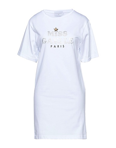 GAëLLE Paris Kurzes Kleid Weiß 100% Baumwolle