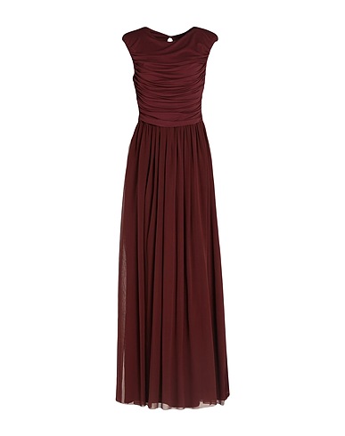 MAX MARA Long dress Burgundy 94% Viscose, 6% Elastane, Silk
