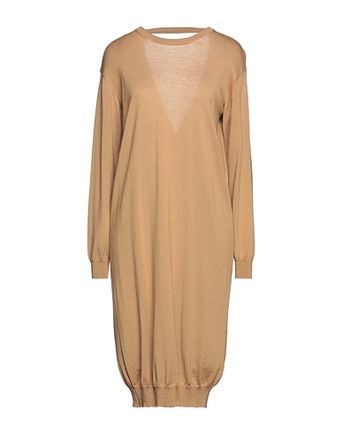 ROBERTO COLLINA Vestito in Maglia Cammello 100% Lana Merino