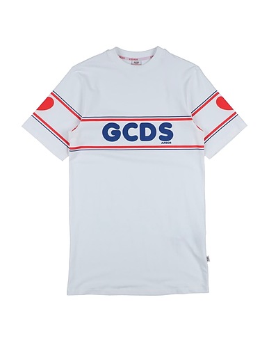 GCDS MINI Dress White 95% Cotton, 5% Elastane