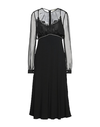 ANNA MOLINARI Midi dress Black 71% Acetate, 29% Viscose, Polyester, Brass, Cotton