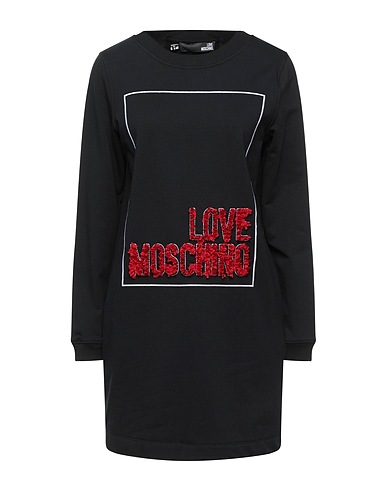 LOVE MOSCHINO ミニワンピース・ドレス ブラック コットン 99% / ポリウレタン 1%