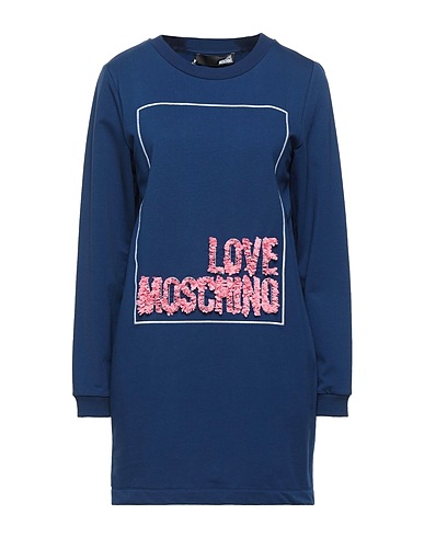 LOVE MOSCHINO Short dress Blue 99% Cotton, 1% Elastane