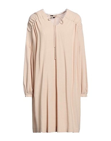 OTTOD'AME Short dress Beige 60% Rayon, 40% Virgin Wool