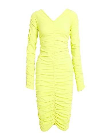 HELMUT LANG Sheath dress Lime green 92% Nylon, 8% Elastane