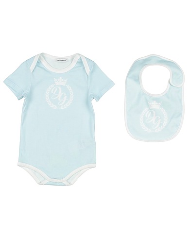 DOLCE&GABBANA Baby bodysuit Sky blue 100% Cotton