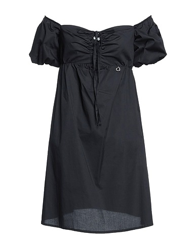 RELISH Kurzes Kleid Schwarz 97% Baumwolle, 3% Elastan
