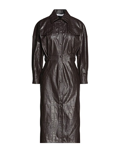 SIMONA CORSELLINI Midi dress Dark brown 60% Polyurethane, 40% Polyester