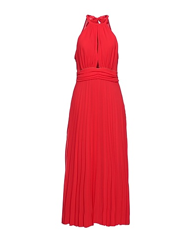 ANNA MOLINARI Long dress Coral 100% Polyester, Brass, Polyamide