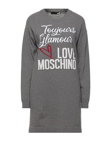 LOVE MOSCHINO Kurzes Kleid Hellgrau 80% Wolle, 20% Polyamid, Acryl, Polyester