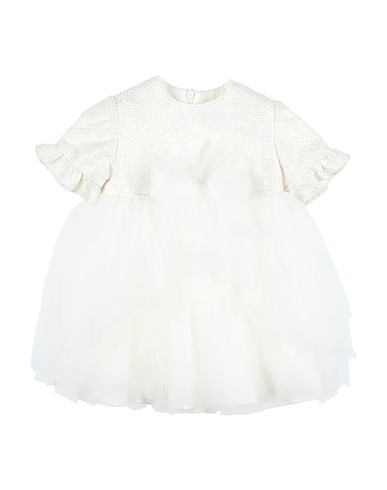 ALETTA Vestido para bebé  White 100% Cotton, Polyester, Polyamide, Feather