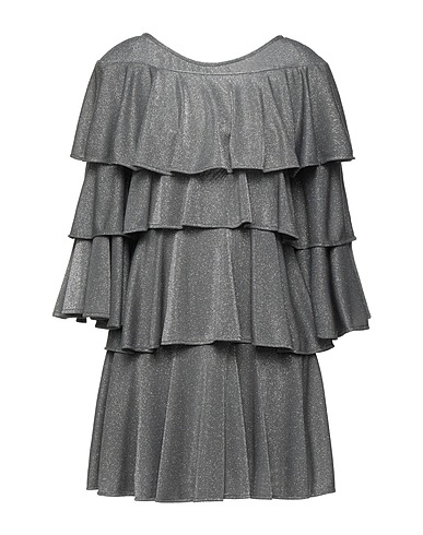 GAëLLE Paris Short dress Grey 68% Polyamide, 32% Metal