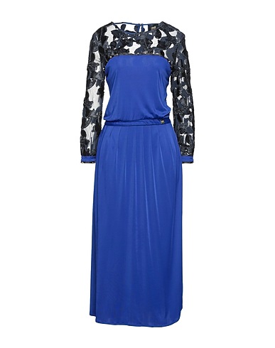 CAVALLI CLASS Midi dress Bright blue 100% Viscose, Polyester