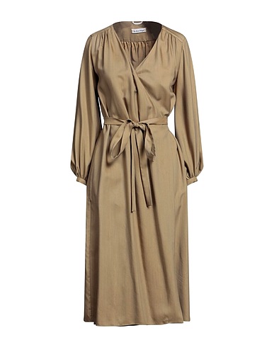 LE SARTE PETTEGOLE Midi dress Khaki 58% Tencel™, 42% Viscose