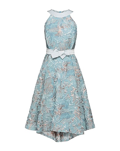BOTONDI COUTURE Vestito midi Celeste 46% Poliestere, 28% Seta, 18% Poliammide, 8% Altre Fibre