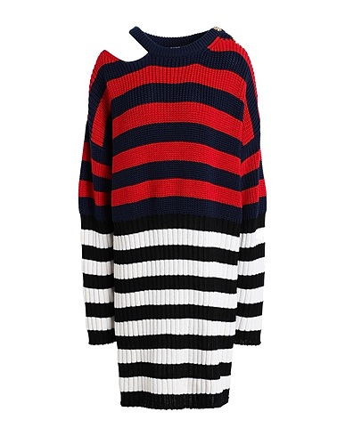 BALMAIN Knit dress Red 58% Virgin Wool, 35% Lyocell, 7% Polyamide
