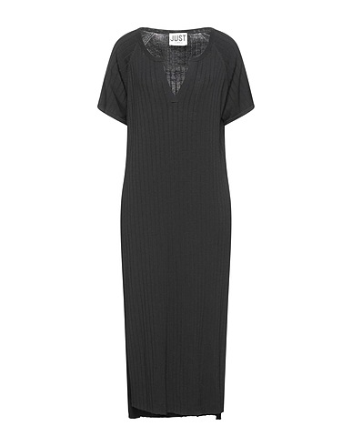 JUST FEMALE Midi dress Black 77% Viscose, 23% Polyamide