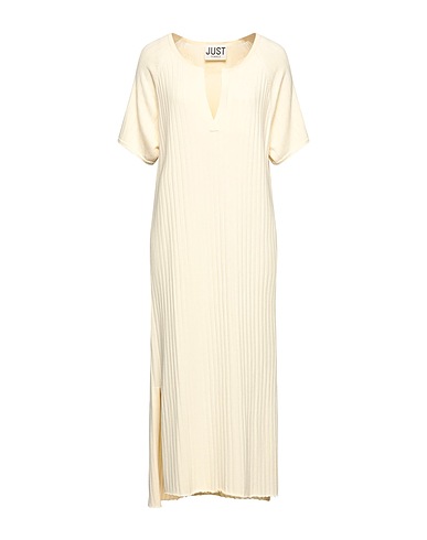 JUST FEMALE Midi dress Ivory 77% Viscose, 23% Polyamide
