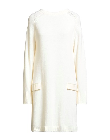 SEMICOUTURE Short dress White 35% Polyamide, 30% Wool, 30% Viscose, 5% Cashmere, Virgin Wool