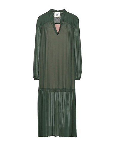 SEMICOUTURE Midi dress Dark green 100% Viscose