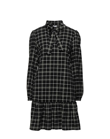 LIU •JO Short dress Black 98% Cotton, 1% Polyamide, 1% Polyester