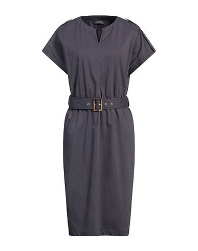 PESERICO Midi dress Navy blue 63% Cotton, 32% Polyester, 5% Elastane