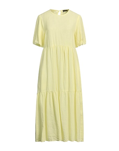 PESERICO Midi-Kleid Gelb 100% Leinen, Baumwolle
