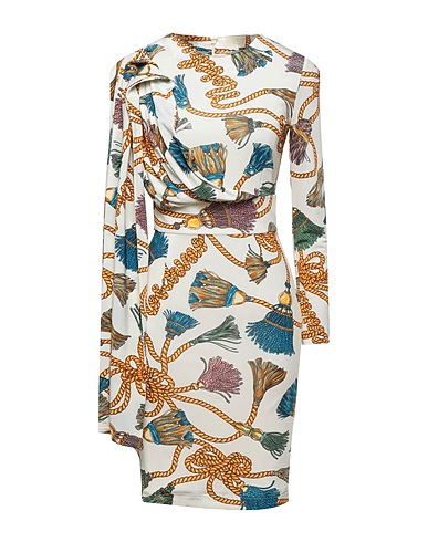 MOSCHINO Sheath dress Pastel yellow 94% Viscose, 6% Elastane
