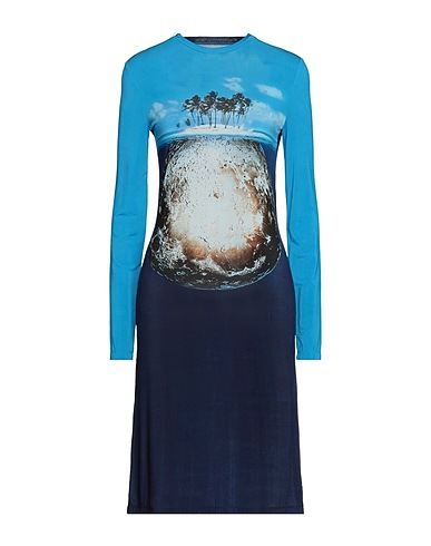 RABANNE Midi dress Azure 87% Viscose, 13% Elastane