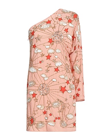 ELISABETTA FRANCHI One-shoulder dress Blush 100% Polyester, Viscose