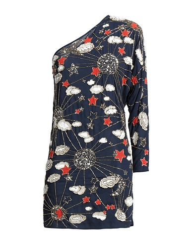 ELISABETTA FRANCHI Vestito corto Blu notte 100% Poliestere, Viscosa