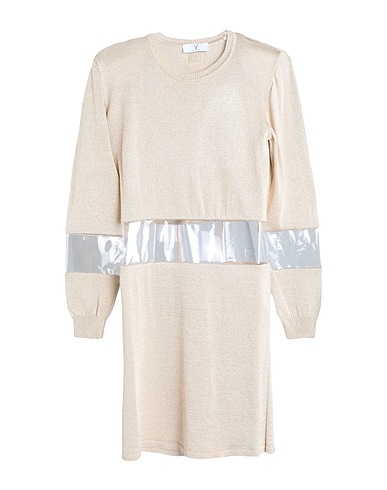 FELEPPA Vestito corto Beige 78% Diacetato di cellulosa, 12% Poliestere metallizzato, 10% Poliammide